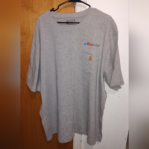 Carhartt Coors Light Chest Pocket Crew neck Short Sleeve T-shirt Loose Fit 2XL - Picture 1 of 7